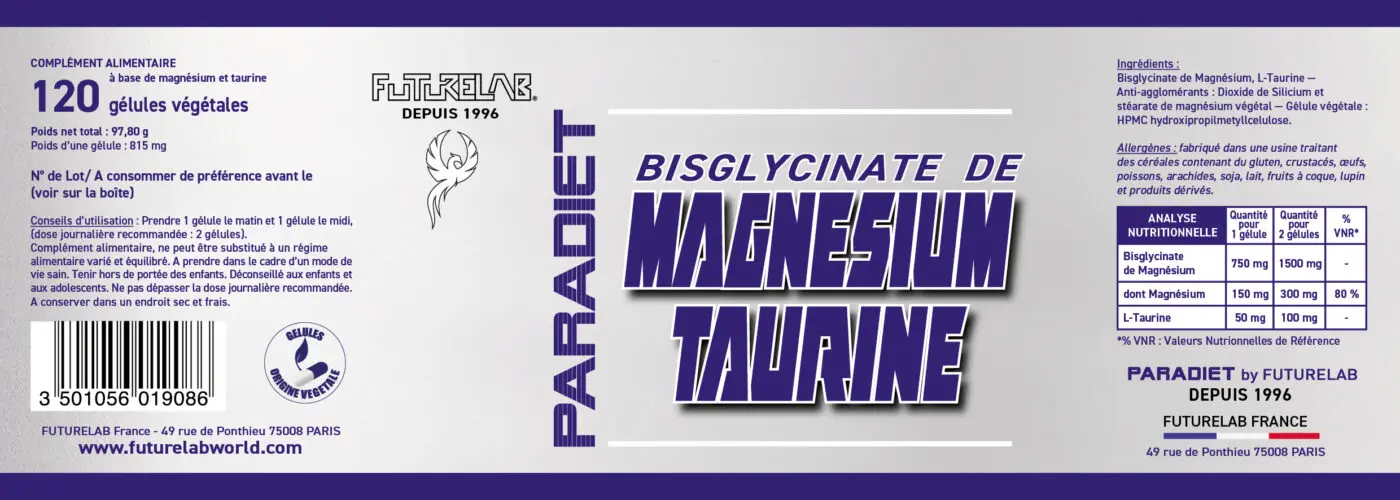 Complément Magnésium + Taurine + Vitamine B6 - Haute Absorption - 60 Gélules